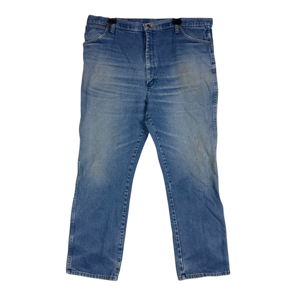Wrangler 940DEN Jeans Mens 42x30 Blue Light Wash Regular Straight Denim Casual